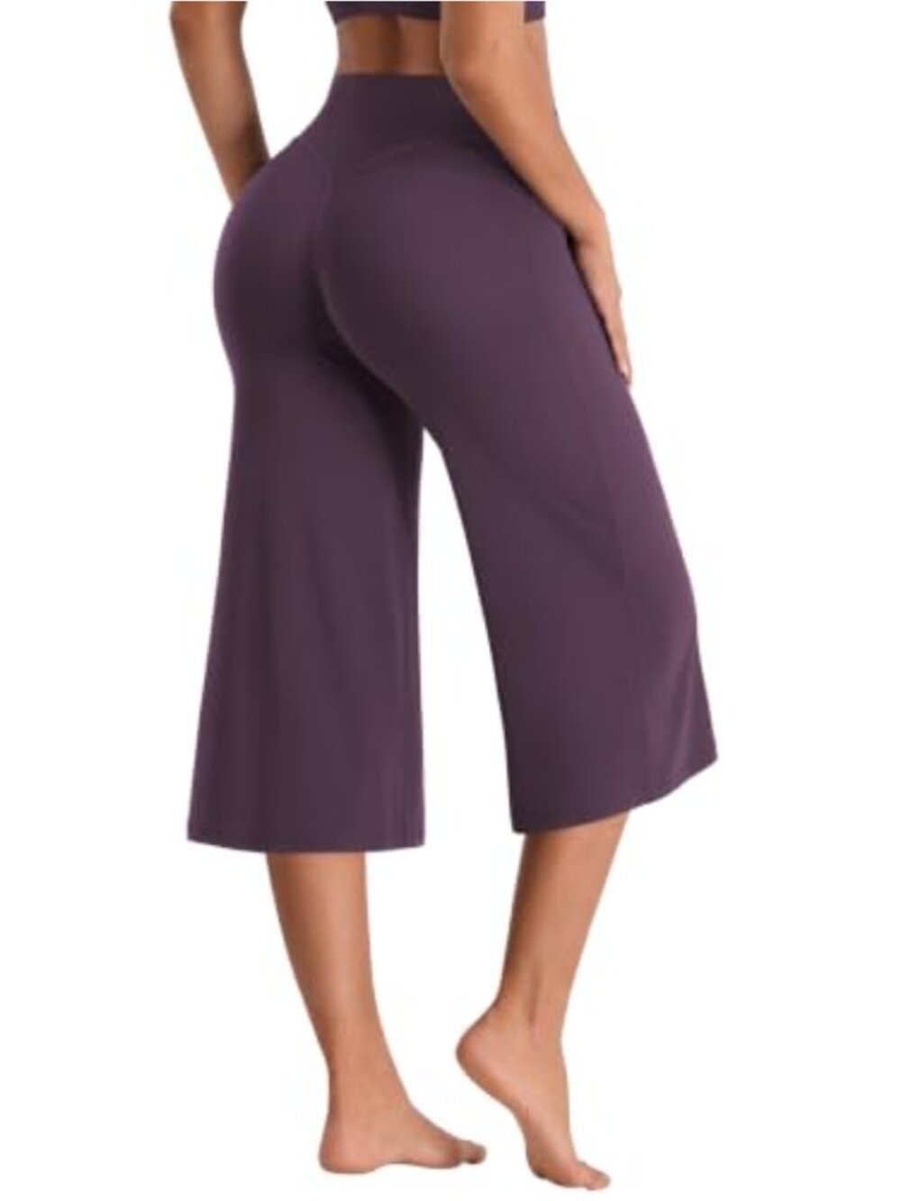 Nylon Spandex Low Rise Wide Leg Capri Leggings 21" Inseam Y2K Straight